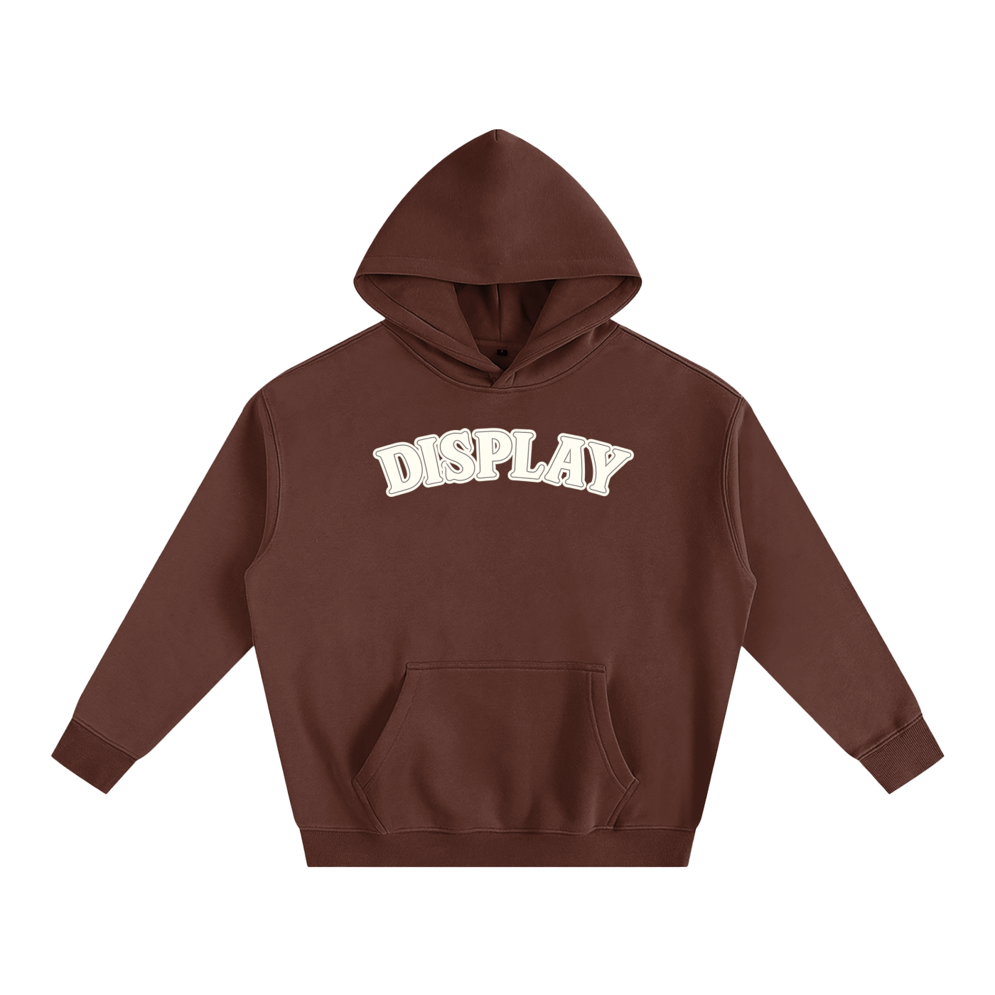 White Display Logo Fleeced Hoodie