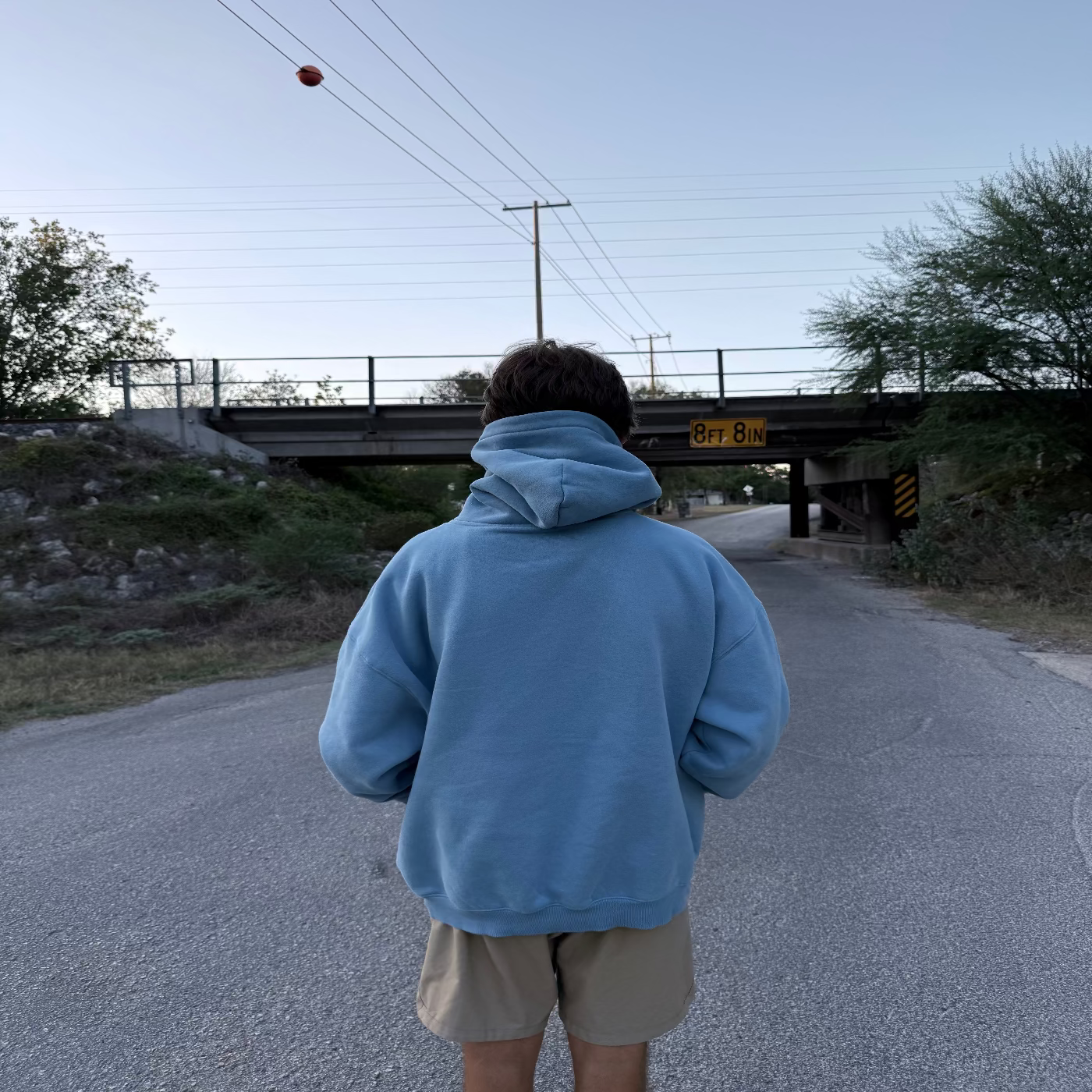 White Display Logo Fleeced Hoodie