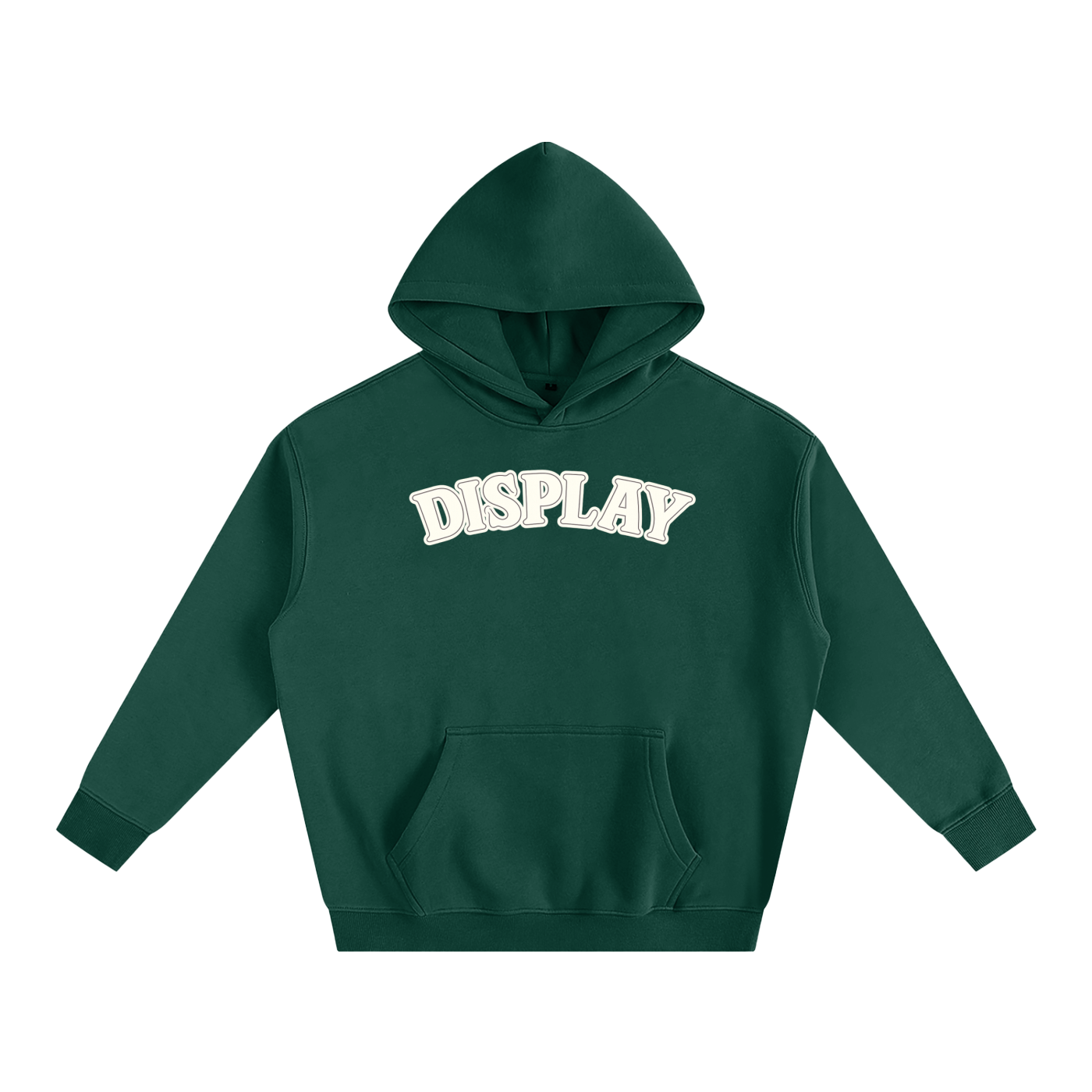 White Display Logo Fleeced Hoodie
