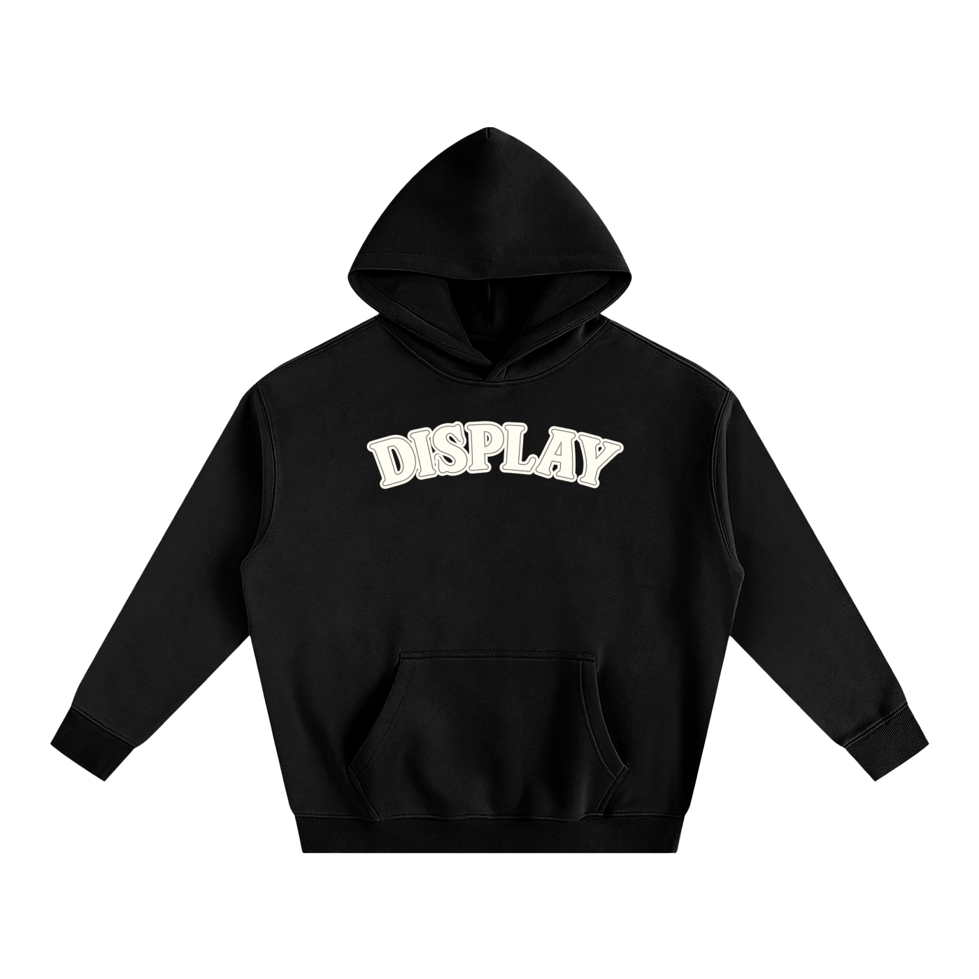 White Display Logo Fleeced Hoodie